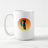 Golfer Silhouette Zonsondergang Koffiemok (Links)