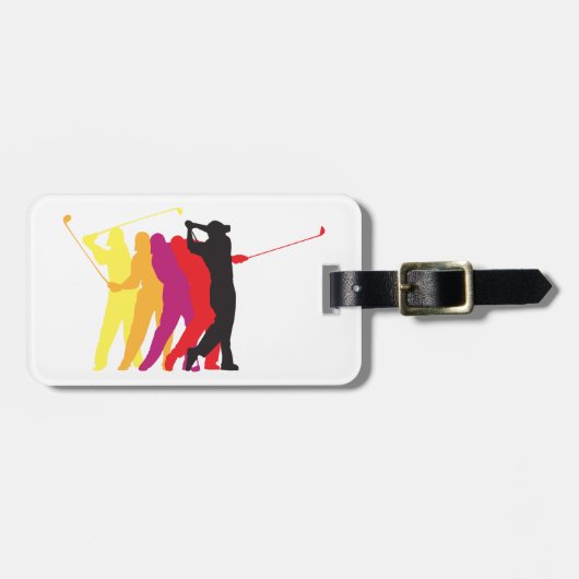 Golfer Silhouetten Bagagelabel (Voorkant horizontaal)