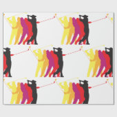 Golfer Silhouetten Cadeaupapier (Vlak)