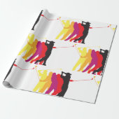 Golfer Silhouetten Cadeaupapier (Uitgerold)