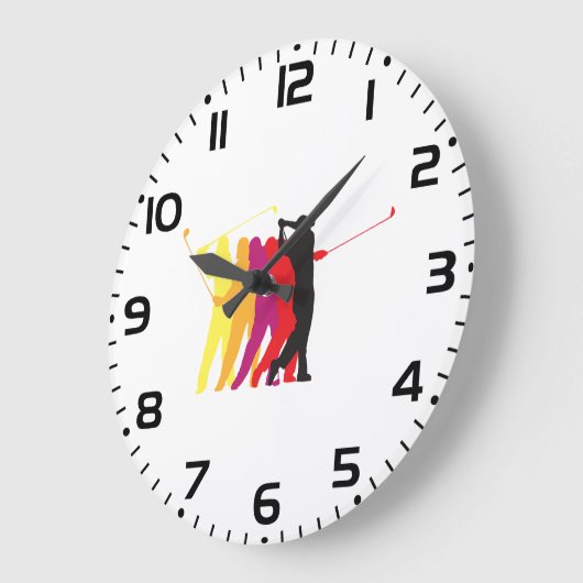 Golfer Silhouetten Grote Klok (Hoek)
