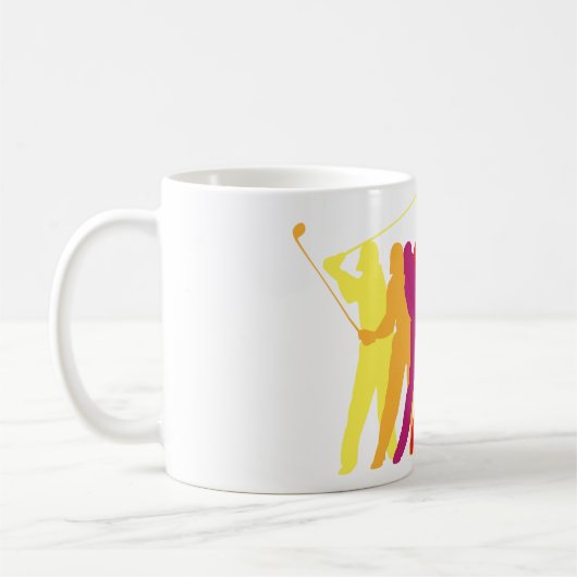 Golfer Silhouetten Koffiemok (Links)