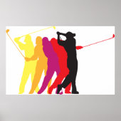 Golfer Silhouetten Poster (Voorkant)