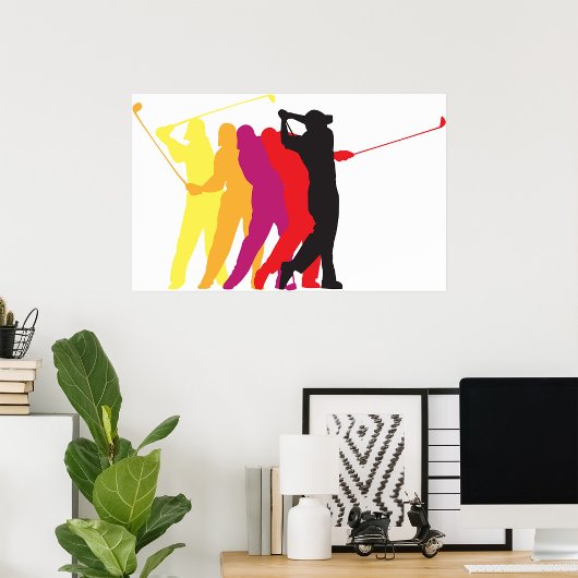 Golfer Silhouetten Poster