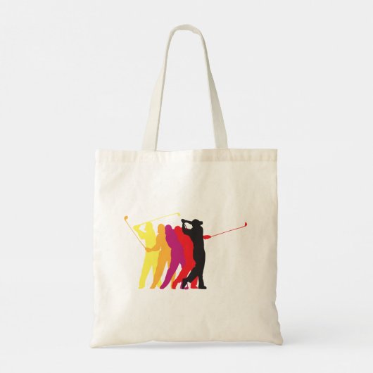 Golfer Silhouetten Tote Bag (Achterkant)