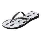 Golfer Silhouettes Black and White Pattern Teenslippers (Schuin)