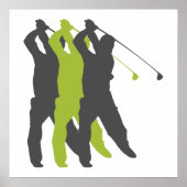 golfer silhouettes golfontwerp poster (Voorkant)