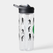 Golfer Silhouettes Pattern Monogram Waterfles (Rechts)