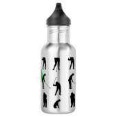 Golfer Silhouettes Pattern Monogram Waterfles (Rechts)