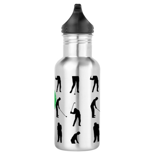 Golfer Silhouettes Pattern Monogram Waterfles (Rechts)