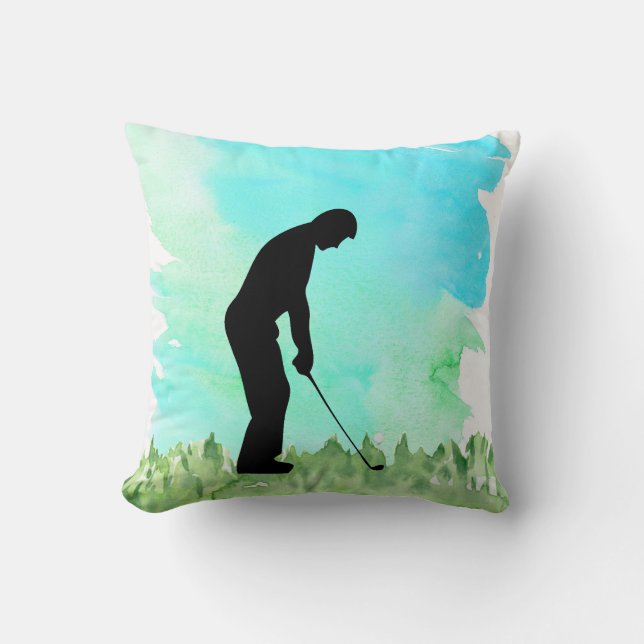 Golfer Silouette Kussen (Voorkant)