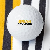 Golfer Simple Yellow Bold Naam Golfballen