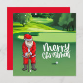 Golfer Sinterklaas golfen op groen met Kerstmis (Voorkant / Achterkant)