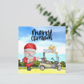 Golfer Sinterklaas golfen op groen met Kerstmis (Staand voorkant)