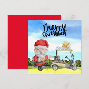 Golfer Sinterklaas golfen op groen met Kerstmis