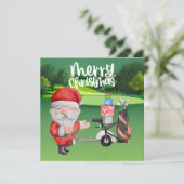 Golfer Sinterklaas golfen op groen met Kerstmis (Staand voorkant)