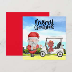 Golfer Sinterklaas golfen op groen met Kerstmis