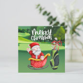 Golfer Sinterklaas golfen op groen met Kerstmis (Staand voorkant)