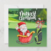 Golfer Sinterklaas golfen op groen met Kerstmis (Voorkant)