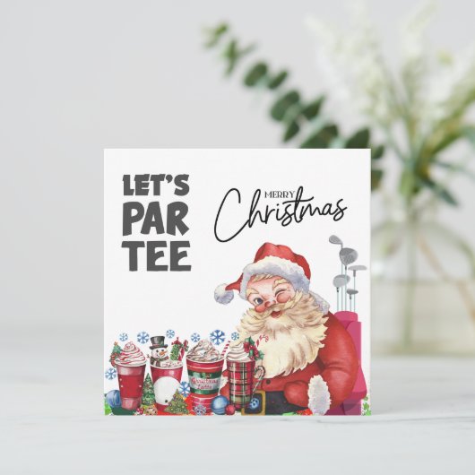 Golfer Sinterklaas met Golftas Let par T-shirt (Staand voorkant)