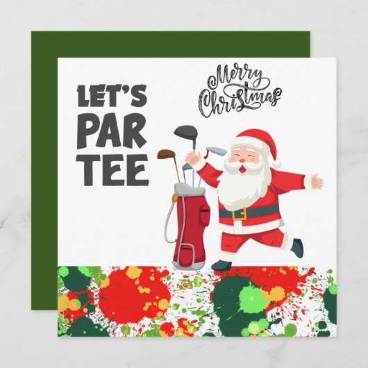 Golfer Sinterklaas met Golftas Let par T-shirt (Voorkant / Achterkant)