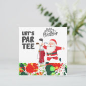 Golfer Sinterklaas met Golftas Let par T-shirt (Staand voorkant)