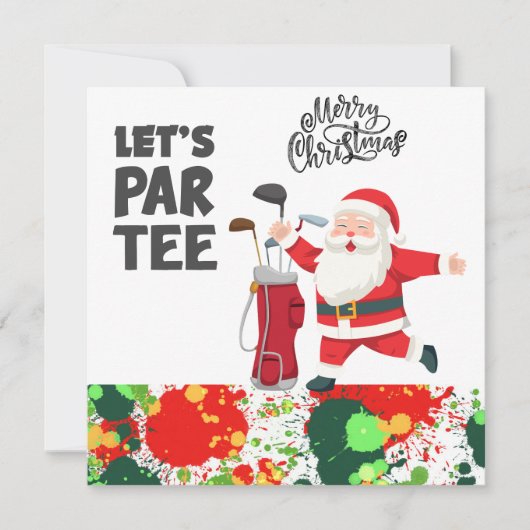 Golfer Sinterklaas met Golftas Let par T-shirt (Voorkant)
