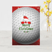 Golfer Sinterklaas, 'Prettig kerstfeest' wensen Kaart (Gele Bloem)