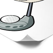 GOLFER SKULL Jolly Roger Ontwerp Downloadbaar Poster (Hoek)