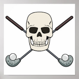 GOLFER SKULL Jolly Roger Ontwerp Downloadbaar Poster