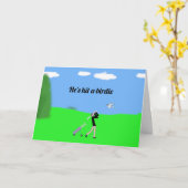 Golfer slaat een birdie kaart (Gele Bloem)