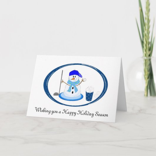 Golfer Sneeuwpop Wensen Feestdagen Kaart (Voorkant)