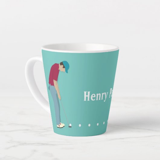 Golfer snijkoffie-Mok Latte Mok (Linkerhoek)