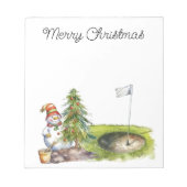 Golfer Snowman op de golfbaan Notitieblok (Voorkant)