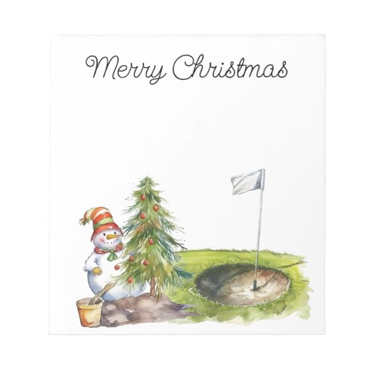 Golfer Snowman op de golfbaan Notitieblok (Voorkant)