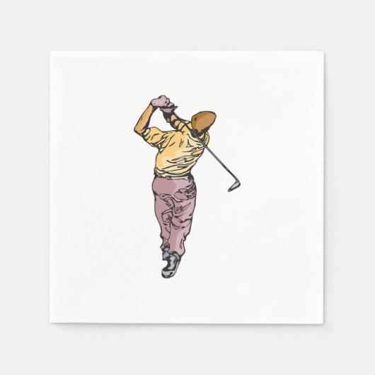 Golfer spelen een schot servet (Voorkant)