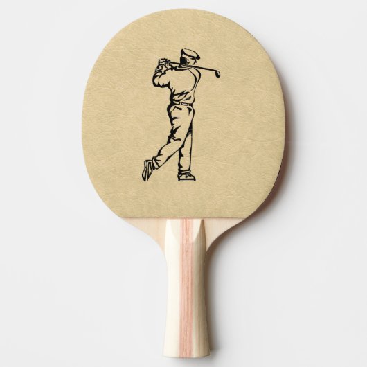 Golfer Sport Design Leather Kijk uit Tafeltennisbatje (Voorkant)