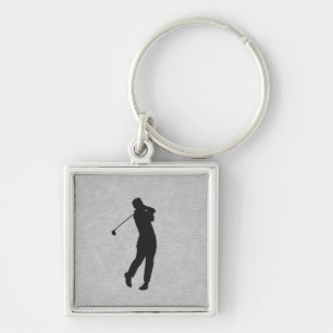 Golfer Sport Design Leer Look Sleutelhanger