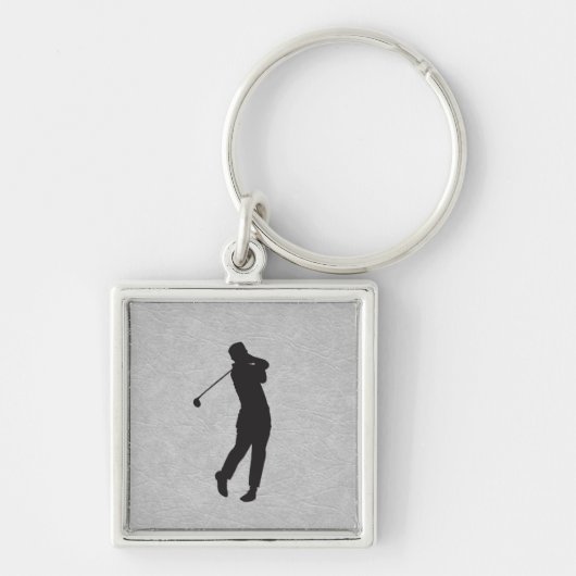 Golfer Sport Design Leer Look  Sleutelhanger (Voorkant)