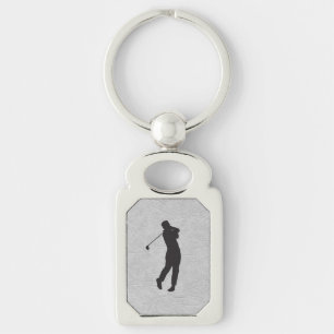 Golfer Sport Design Leer Look Sleutelhanger