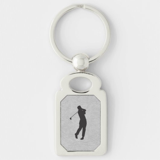 Golfer Sport Design Leer Look Sleutelhanger (Voorkant)