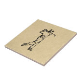 Golfer Sport Design Leer Look Tegeltje (Zijkant)