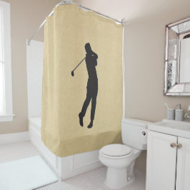 Golfer Sport Design Shower Curtain Leather Kijk Douchegordijn