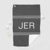 Golfer Sport Grijs Moderne Monogram Game Golfhanddoek (Insitu)