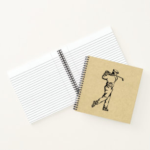 Golfer Sport Ontwerp Leren Uitzicht Notitieboek