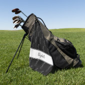 Golfer Sports Pro Pattern voor haar naam Black Whi Golfhanddoek (Groen)