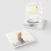 GOLFER - Steengesteente Onderzetter (Zijkant)