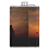 Golfer Sunset aangepaste naamkolf Heupfles (Achterkant)