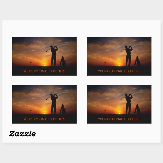 Golfer Sunset aangepaste stickers (Vel)