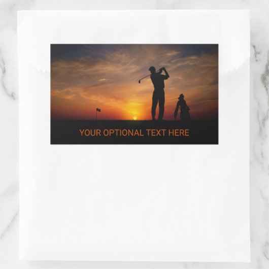 Golfer Sunset aangepaste stickers (Tas)